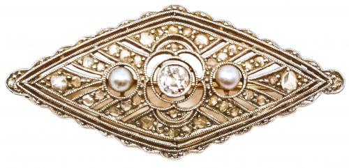 BROCHE CON DIAMANTES DE PPS. DEL S.XX