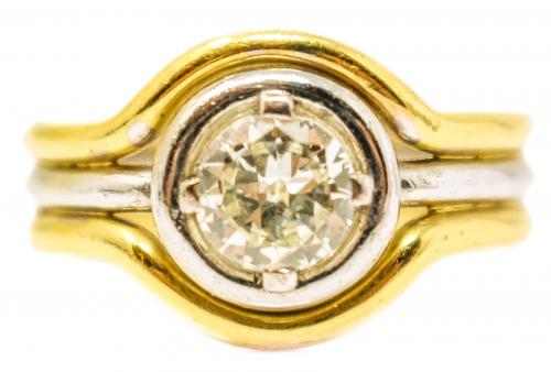 ANILLO SOLITARIO BICOLOR