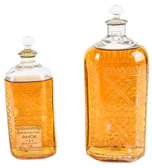 DOS FRASCOS DE PERFUME "AMOK" DE BOURJOIS