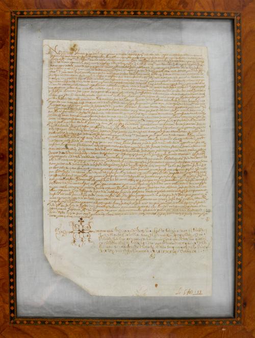 DOCUMENTO ENMARCADO DEL SIGLO XVI