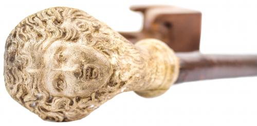 PAREJA DE PIPAS DE TERRACOTA POLICROMADA DEL SIGLO XIX