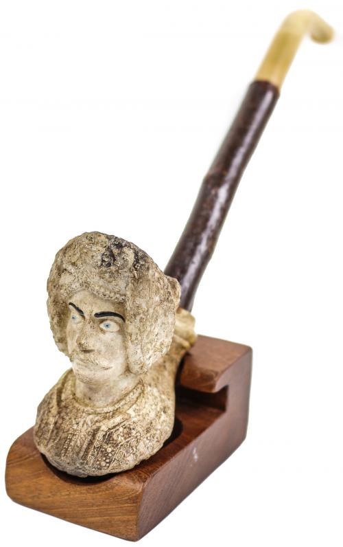 PAREJA DE PIPAS DE TERRACOTA POLICROMADA DEL SIGLO XIX