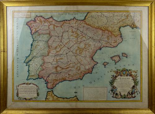MAPA DE LAS RUTAS POSTALES DE ESPAÑA S.XVIII