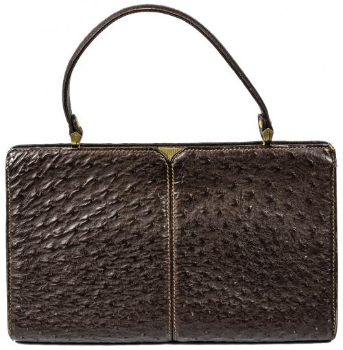 BOLSO EN PIEL DE AVESTRUZ DE LOS AÑOS 60