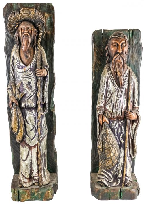 PAREJA DE TALLAS DECORATIVAS DE LOS AÑOS 60