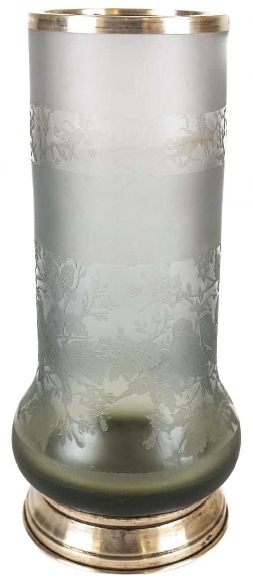 JARRÓN DE CRISTAL GLASEADO DE LOS AÑOS 60