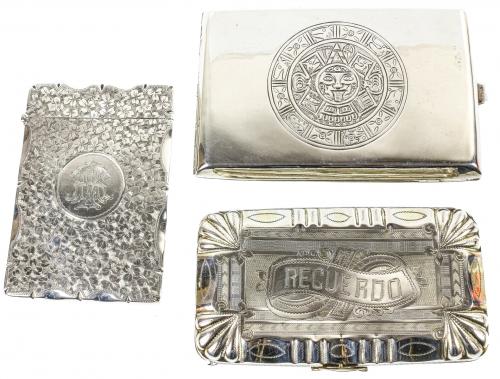 ESTUCHE, TARJETERO Y CIGARRERA EN PLATA