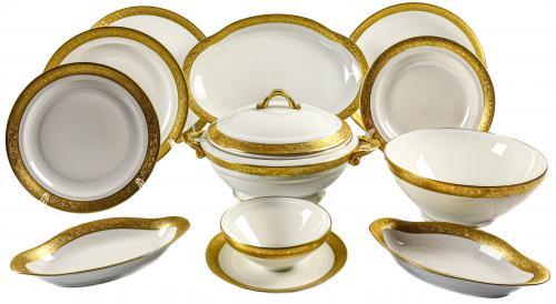 VAJILLA PARA 12 SERVICIOS EN PORCELANA DE LIMOGES