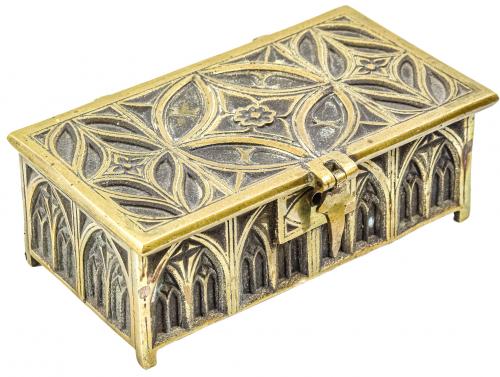 CAJA JOYERO EN BRONCE DE PRIMER TERCIO S.XX