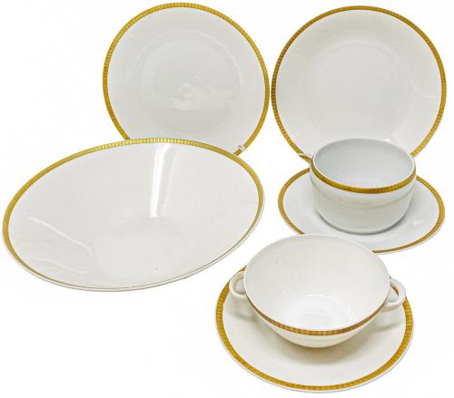 VAJILLA PARA 6 SERVICIOS EN PORCELANA SEGUNDA MITAD S.XX