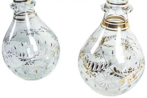 PAREJA DE BOTELLAS DE CRISTAL