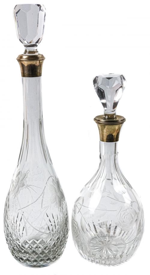 DOS BOTELLAS LICORERAS DE LOS AÑOS 50