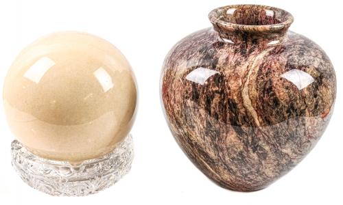 VASIJA Y ESFERA DECORATIVAS