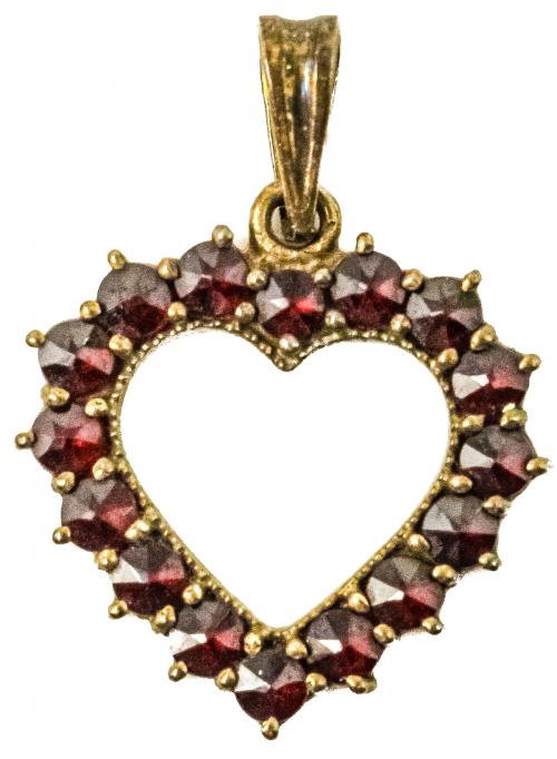 COLGANTE CORAZÓN CON GRANATES