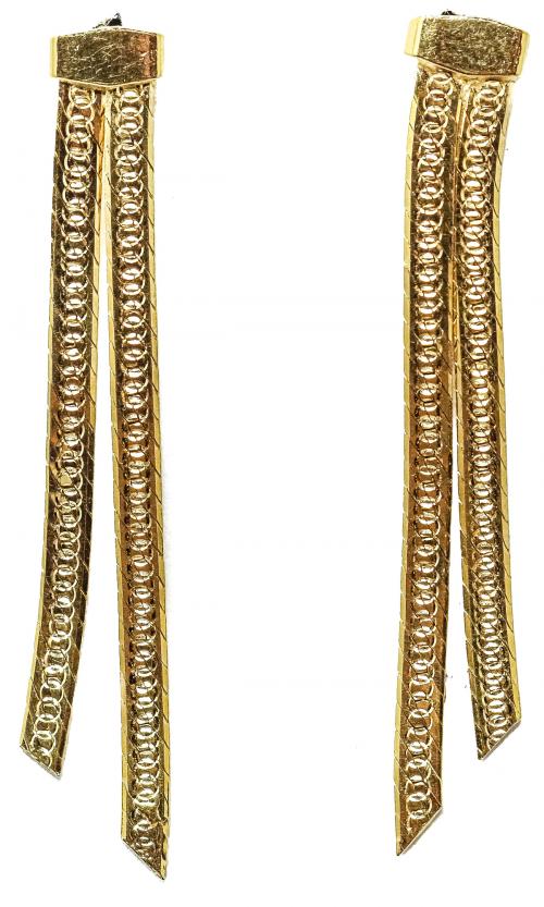 PENDIENTES LARGOS DE ORO