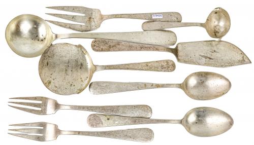 LOTE DE CUBIERTOS EN PLATA DE PRINCIPIOS DEL S.XX