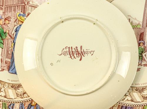 SIETE PLATOS DE LOZA DE SARREGUEMINES