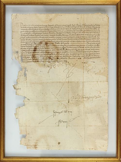 FIRMA REAL DE CARLOS I DE ARAGÓN