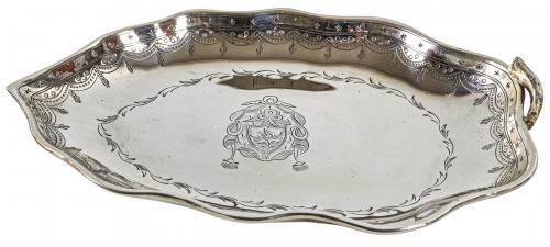 CENTRO DE MESA EN PLATA DE PORTUGAL DEL ÚLTIMO TERCIO S.XX