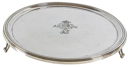 CENTRO DE MESA EN PLATA DE PORTUGAL DEL ÚLTIMO TERCIO S.XX