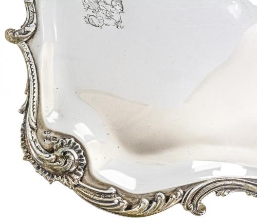 CENTRO DE MESA EN PLATA DE PORTUGAL DEL ÚLTIMO TERCIO S.XX