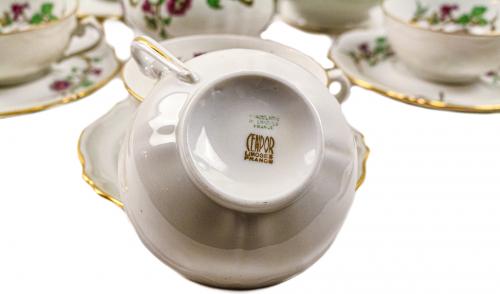 JUEGO DE CAFÉ EN PORCELANA LIMOGES ÚLTIMO CUARTO DEL S.XX