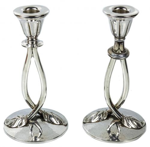 PAREJA DE CANDELEROS DE PLATA DE LOS AÑOS 70