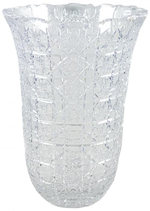 JARRÓN DE CRISTAL TALLADO DE LOS AÑOS 70