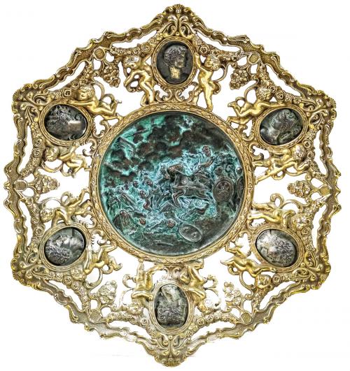 PLATO DECORATIVO EN BRONCE DE MEDIADOS DEL S.XX