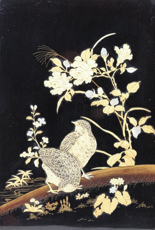 PAREJA DE PLAFONES DECORATIVOS JAPONESES DEL S.XIX