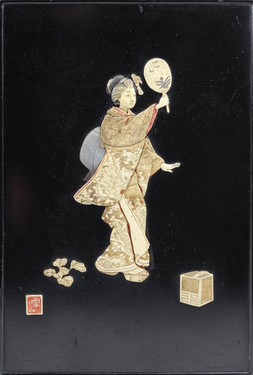 PAREJA DE PLAFONES JAPONESES S.XIX