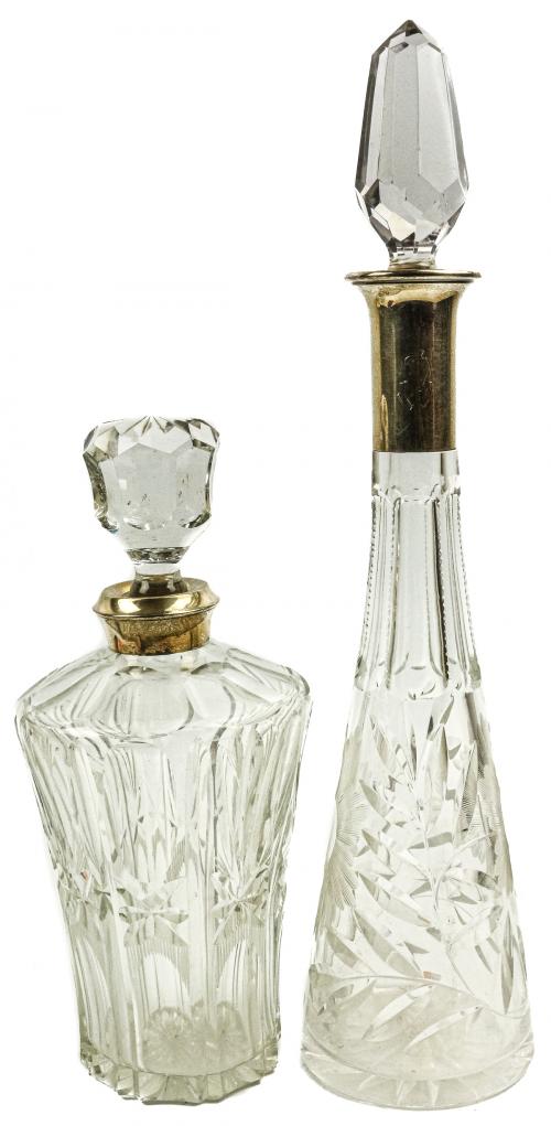 DOS BOTELLAS DE CRISTAL DEL PRIMER TERCIO DEL S.XX