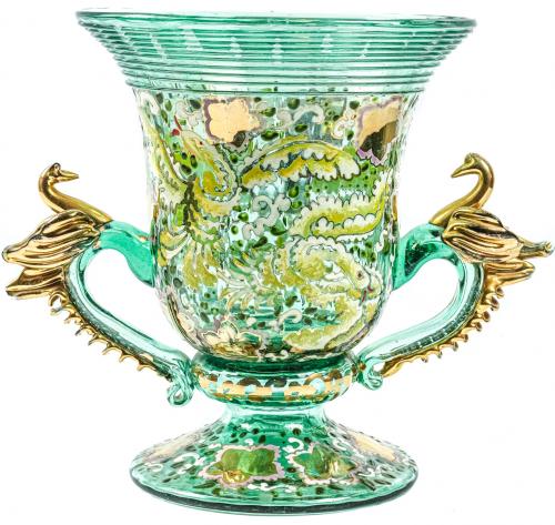 COPA ESMALTADA EN CRISTAL "CIRERA"