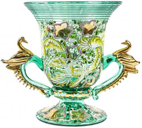 COPA ESMALTADA EN CRISTAL "CIRERA"