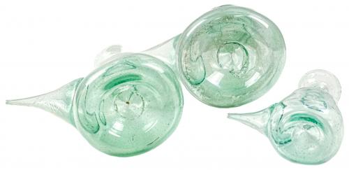 TRES PORRONES EN VIDRIO SOPLADO DEL S.XIX