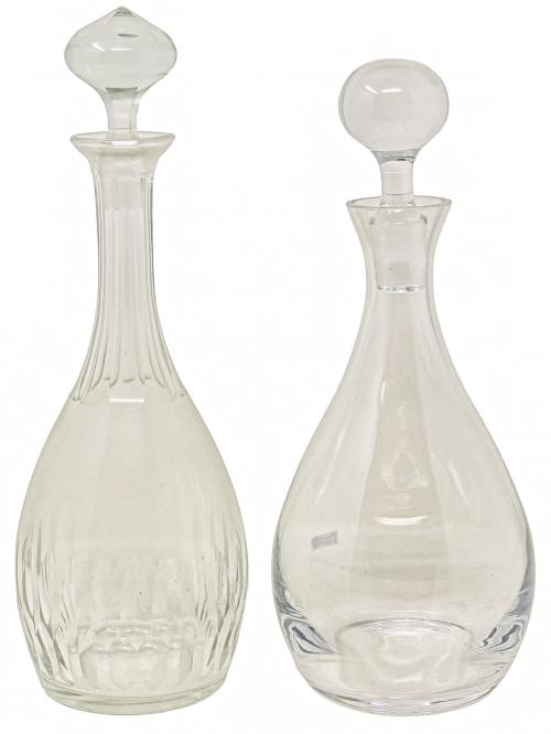 DOS BOTELLAS DE CRISTAL DE LOS AÑOS 70