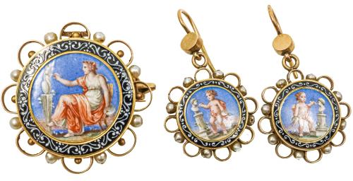 PENDIENTES Y BROCHE DEL S.XIX