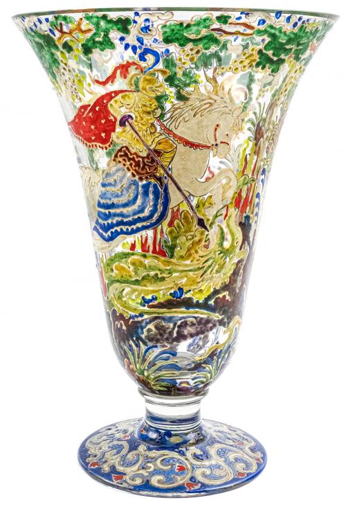 COPA DE CRISTAL ESMALTADO CIRERA