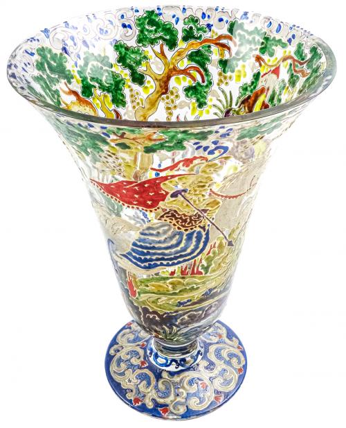 COPA DE CRISTAL ESMALTADO CIRERA
