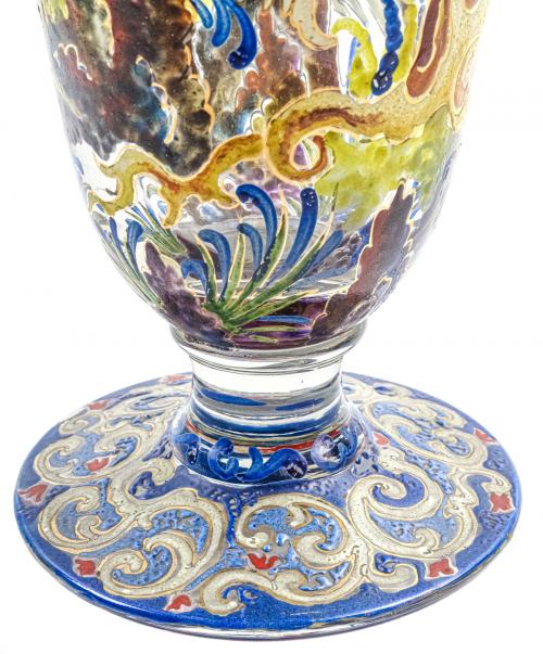 COPA DE CRISTAL ESMALTADO CIRERA