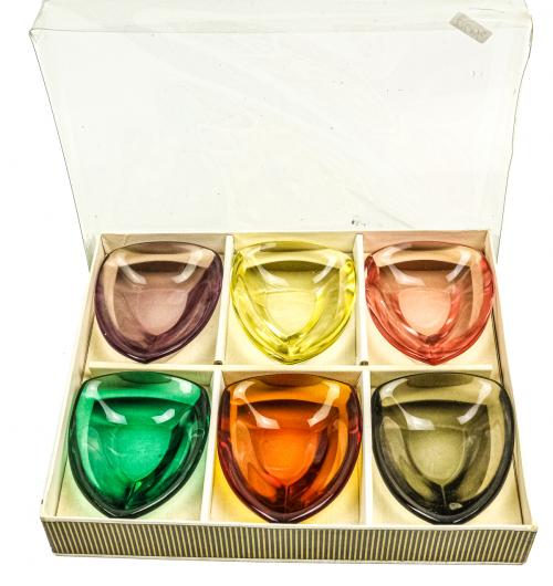 SEIS CENICEROS EN CRISTAL DE MURANO DE MEDIADOS DEL S.XX