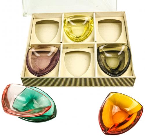 SEIS CENICEROS EN CRISTAL DE MURANO DE MEDIADOS DEL S.XX