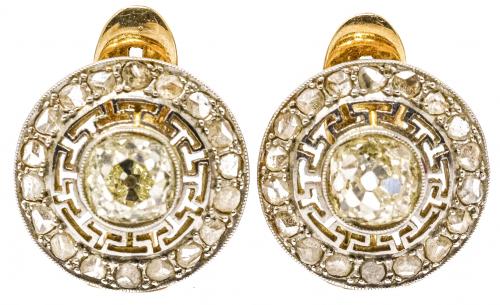 PENDIENTES CON DIAMANTES DE PPS. DEL S.XX