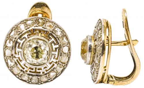 PENDIENTES CON DIAMANTES DE PPS. DEL S.XX