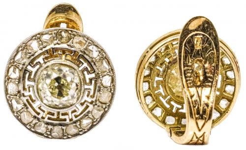 PENDIENTES CON DIAMANTES DE PPS. DEL S.XX
