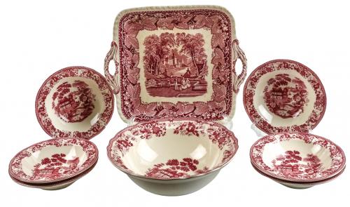 CONJUNTO  DE PLATOS Y FUENTES DE MACEDONIA