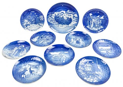 COLECCIÓN DE 10 PLATOS PORCELANA DANESA "B&G"