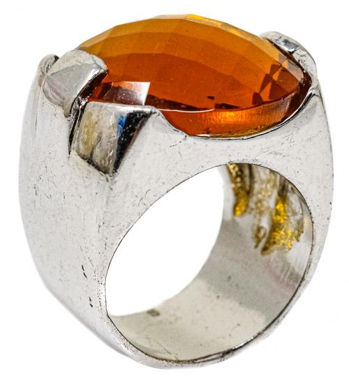 ANILLO EN PLATA CON CRISTAL ÀMBAR