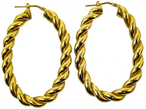 PENDIENTES ARGOLLAS EN PLATA DORADA