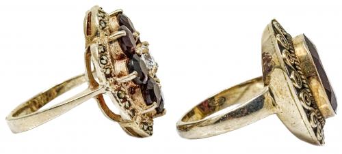 DOS ANILLOS DE PLATA Y GRANATES